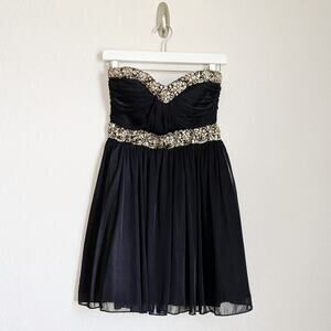 My Michelle Beaded Strapless Dress sz 9